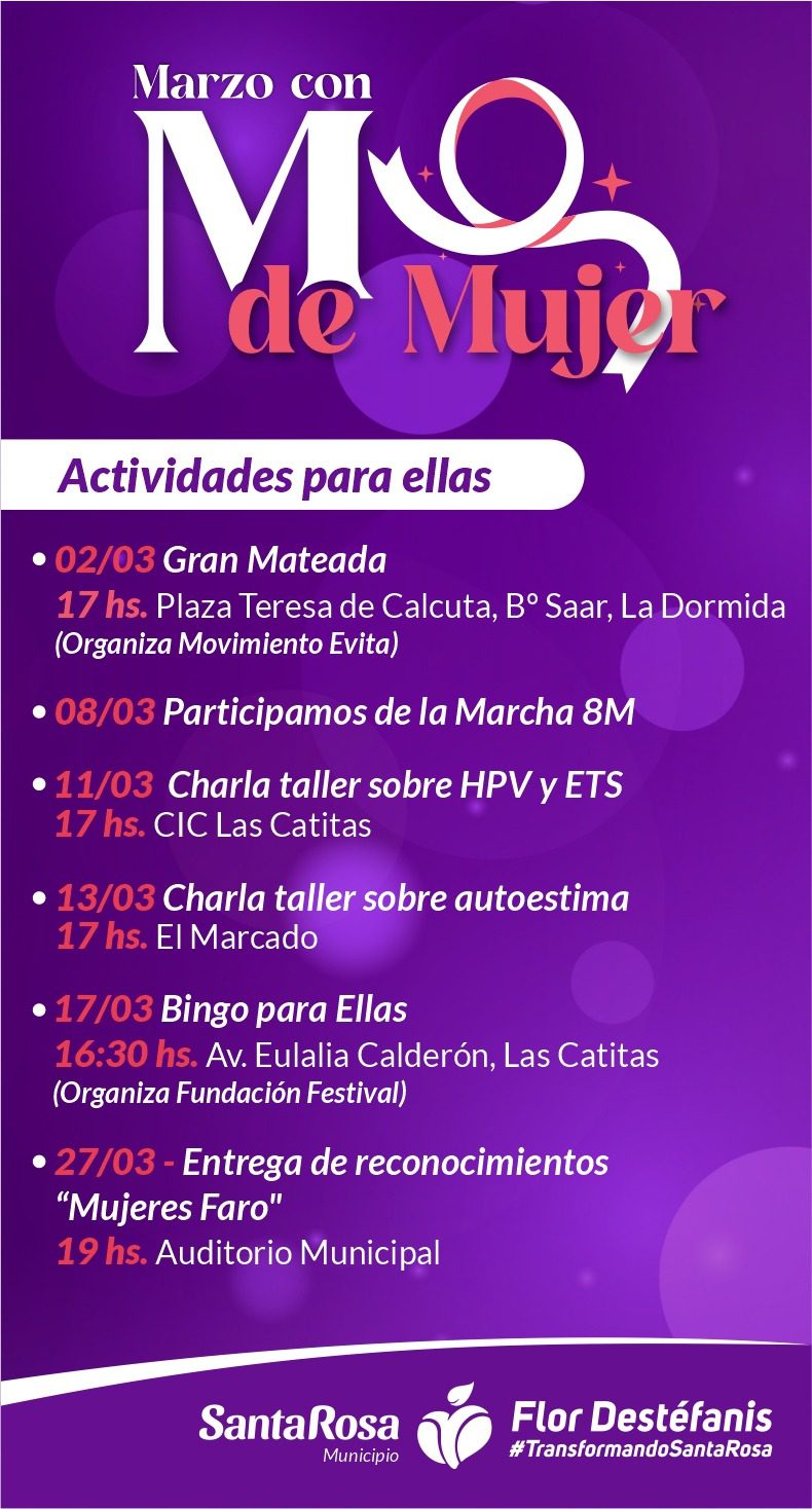 Marzo, el mes de la mujer en Santa Rosa viene cargado de actividades ...